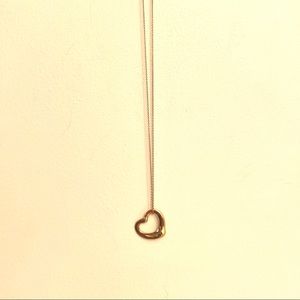 Tiffany Elsa Peretti 18K Gold Open Heart Necklace 16”